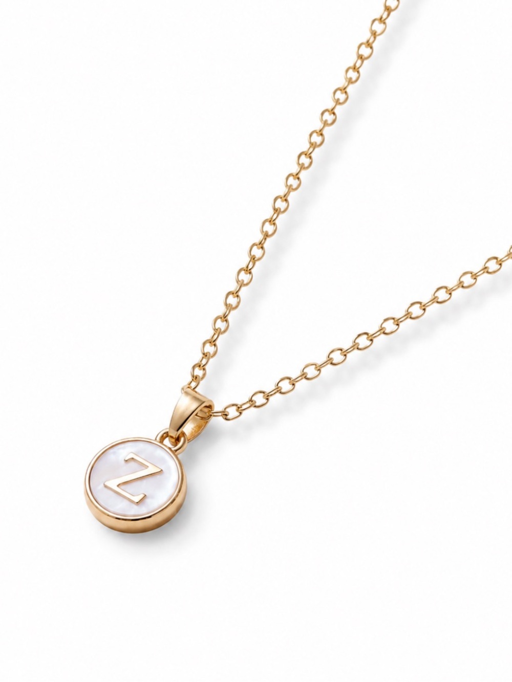 New! Gold Initial Letter Monogram Pendant Necklace NWOT